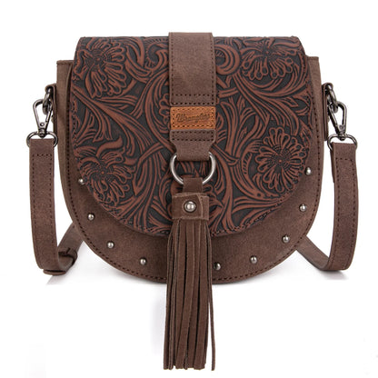 Western Tooled Saddle Bag - Coffee