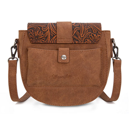 Western Tooled Saddle Bag - Brown