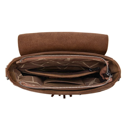 Western Tooled Saddle Bag - Brown