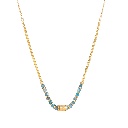 14K Chain Boho Necklace - Turquoise