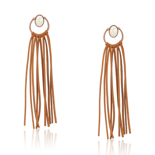Bohemian Hoop Earrings - White