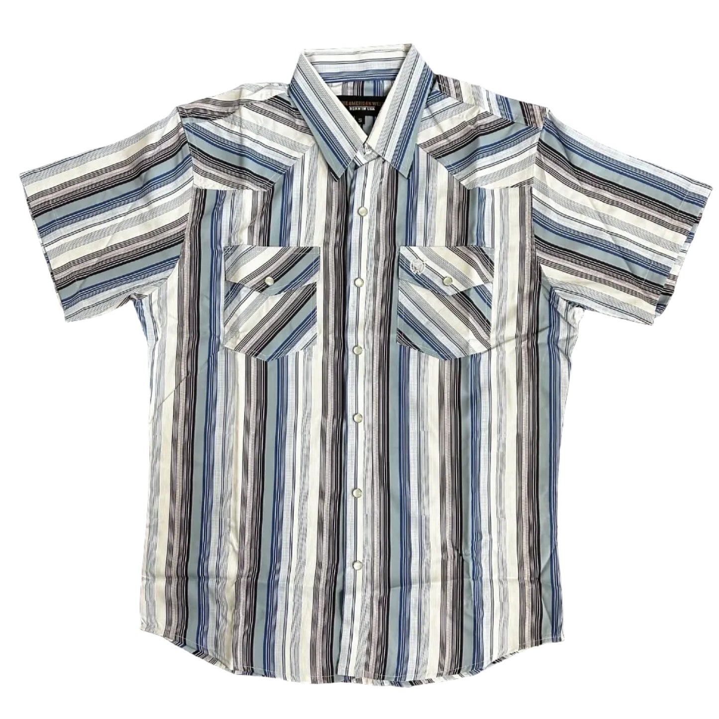Stripe Printed S/S - White/Blue