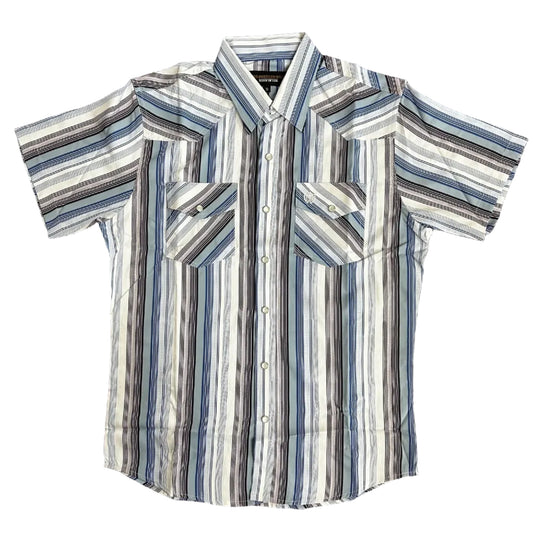 Stripe Printed S/S - White/Blue
